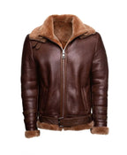 Mens B3 RAF Brown Leather Flight Bomber Jacket