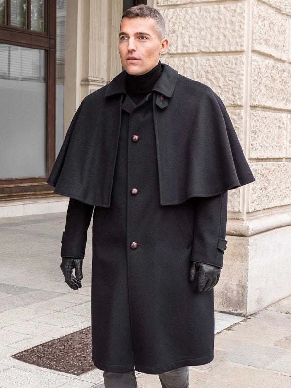 Mens-Black-Inverness-Coat