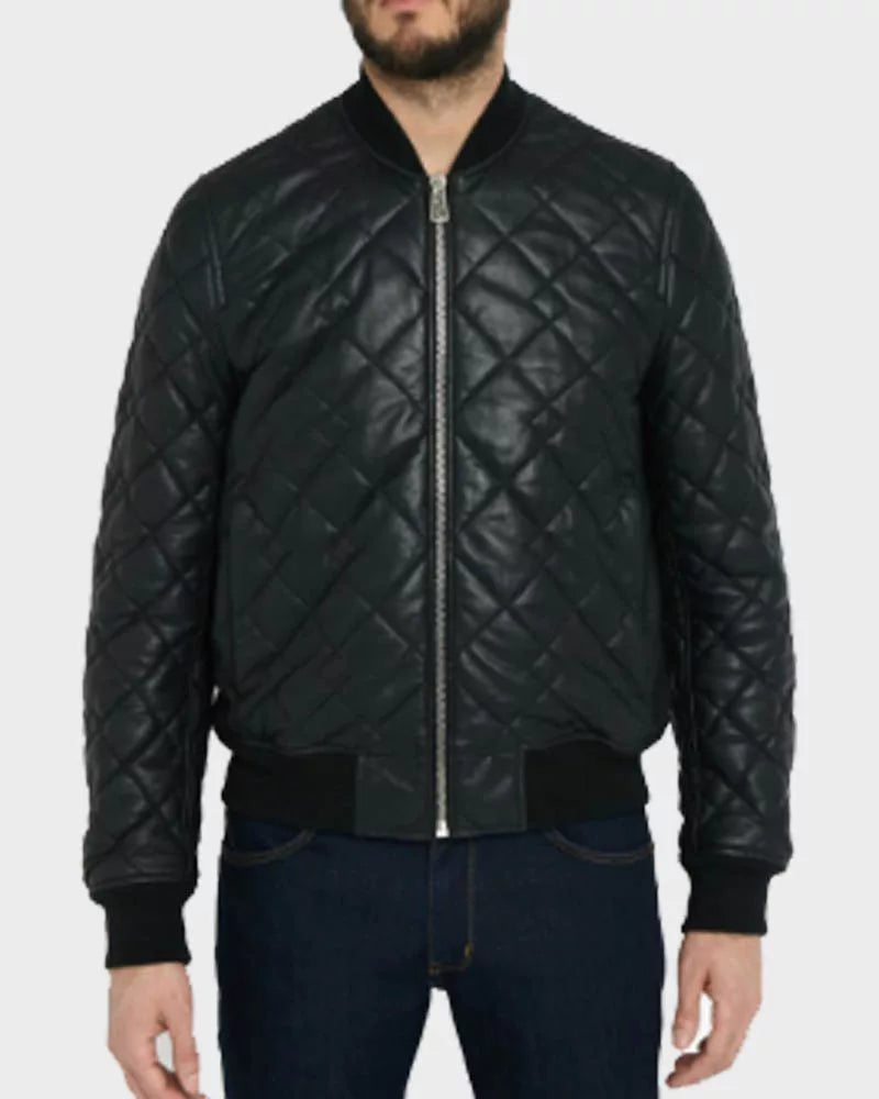 Mens Black Quilted Jacket