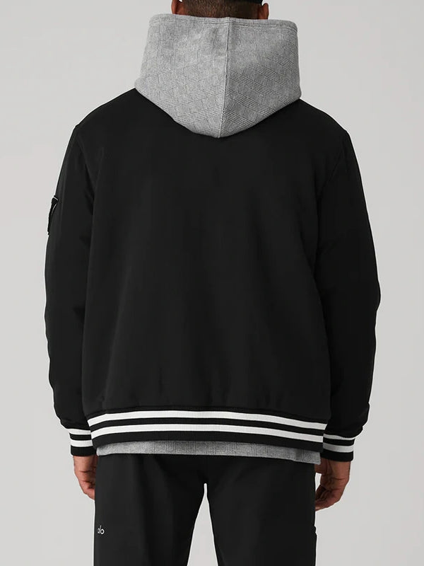 Mens-Black-Vintage-Varsity-Jacket-Back