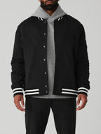 Mens-Black-Vintage-Varsity-Jacket