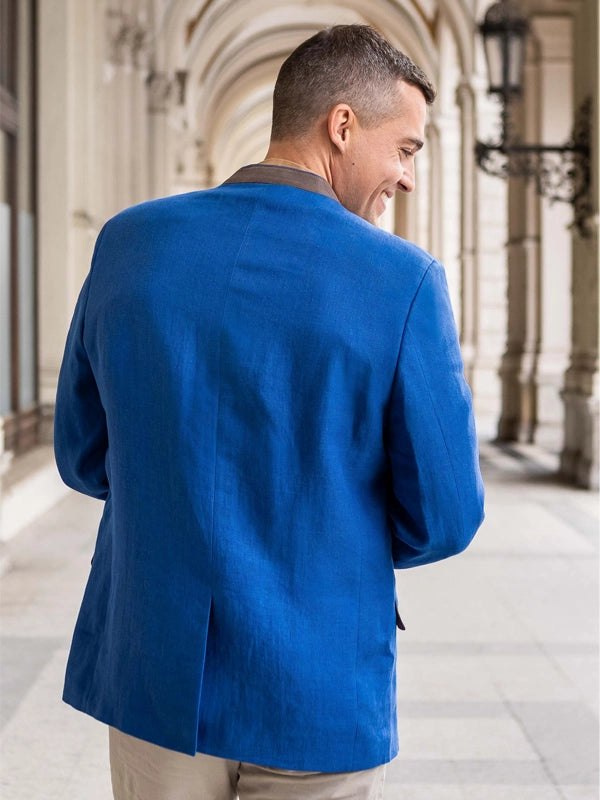 Mens-Blue-Linen-Jacket-Back