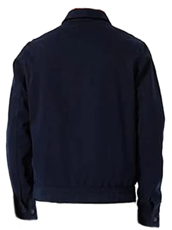 Men’s Blue Suede Leather Trucker Jacket Buy