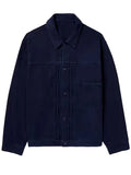 Men’s Blue Suede Leather Trucker Jacket