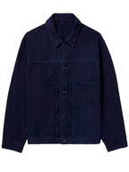 Men’s Blue Suede Leather Trucker Jacket