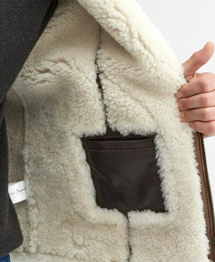 Men’s Brown Leather Aviator Jacket In UK