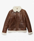 Men’s Brown Leather Aviator Jacket
