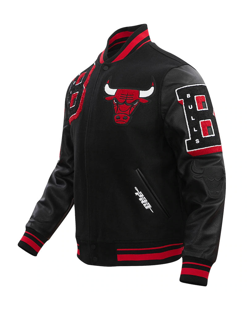 Chicago Bulls Pro Standard Mashup Black Varsity Jacket