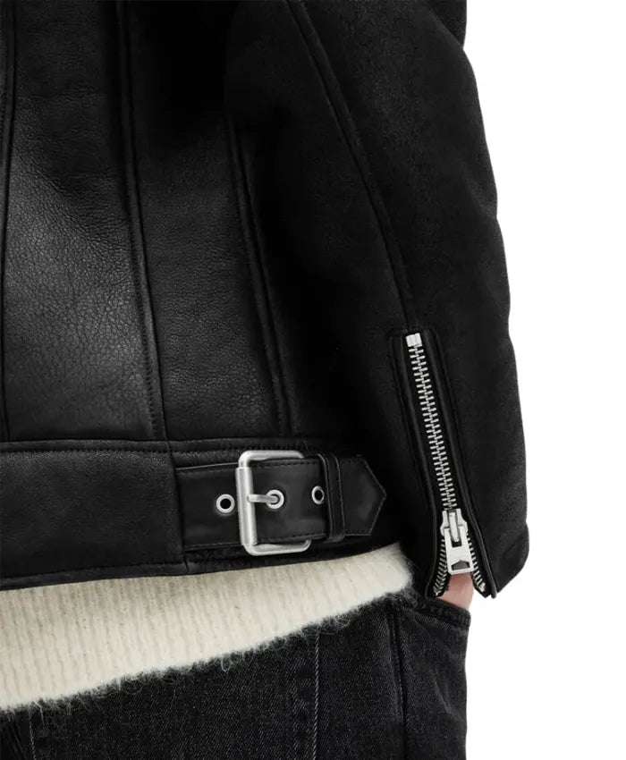 Men’s Dark Black Leather Jacket In UK