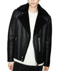 Men’s Dark Black Leather Jacket