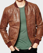 Mens Dark Brown Bomber Jacket