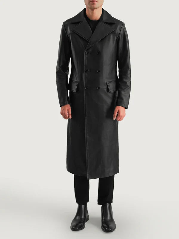 Men's Double Breasted Leather Jacket Sale