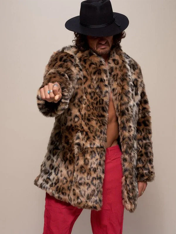 Mens-Faux-Fur-Coat-Leopard