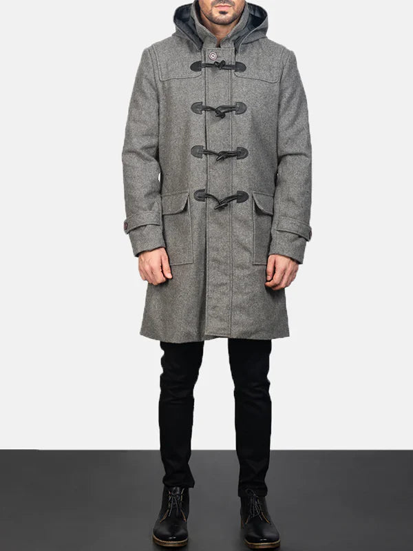 Mens Grey Duffle Coat For Sale