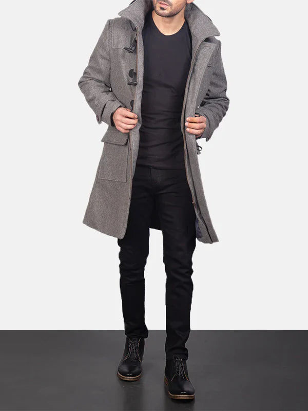 Mens Grey Duffle Coat