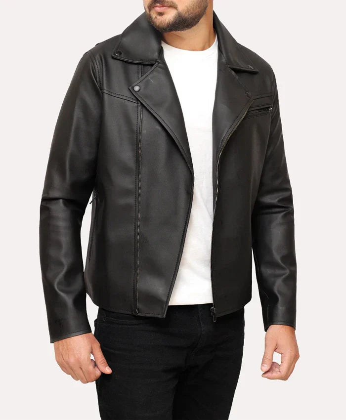 Men’s Herry Black Leather Moto Jacket