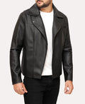 Men’s Herry Black Leather Moto Jacket