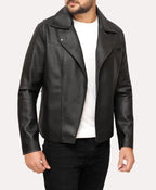 Men’s Herry Black Leather Moto Jacket