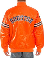 Mens-Houston-Astros-Satin-Orange-Bomber-Jacket