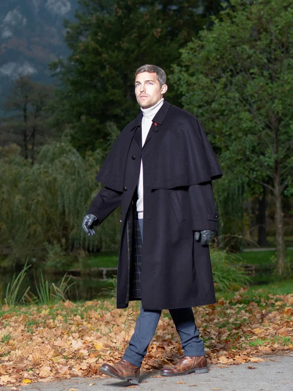 Mens-Inverness-Coat-Black