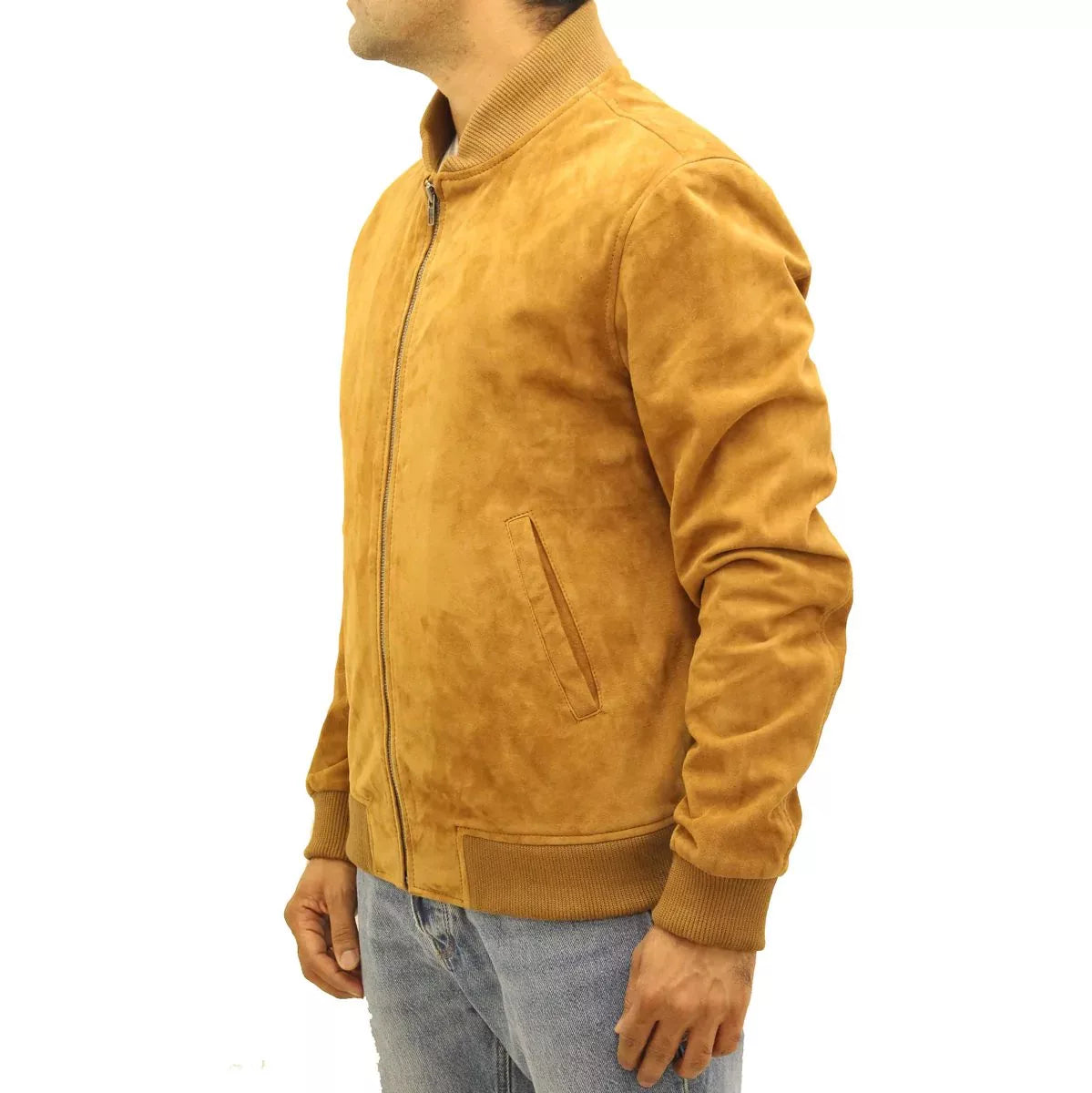 Men’s Letterman Yellow Suede Jacket For Sale