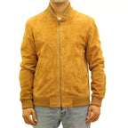 Men’s Letterman Yellow Suede Jacket