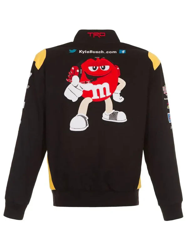 Mens-M&M-Nascar-Jacket-Back-Side-View