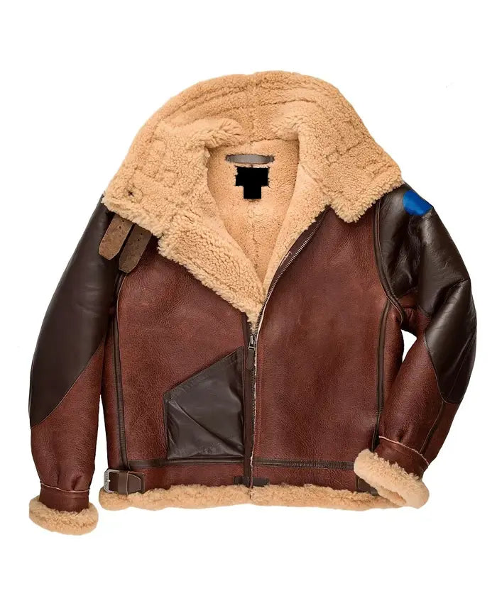 Men’s Maroon RAF Aviator B3 Leather Bombardier Jacket For Sale