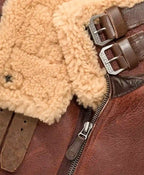 Men’s Maroon RAF Aviator B3 Leather Bombardier Jacket In USA