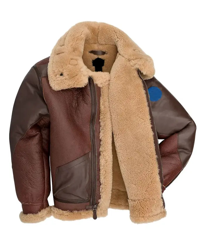 Men’s Maroon RAF Aviator B3 Leather Bombardier Jacket