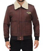 Mens Pierson Bomber Jacket With Shearling Collar For Sale