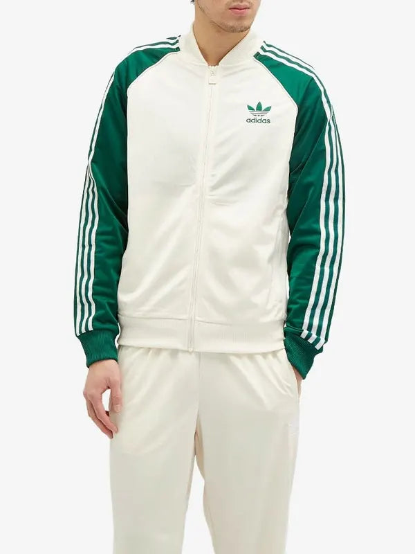 Green And White Adidas Track Jacket