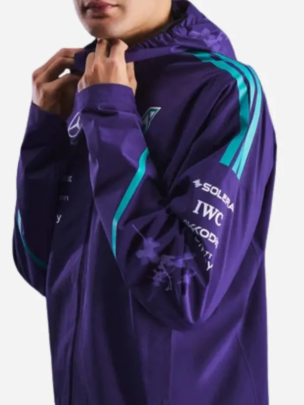 Mercedes AMG F1 Vanda Bloom Team Rain Purple Jacket
