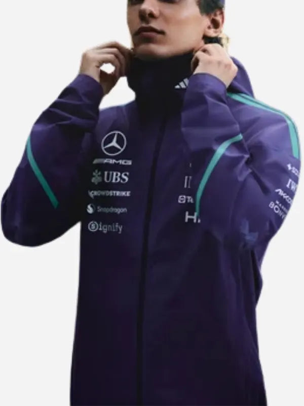 Mercedes AMG F1 Vanda Bloom Team Rain Purple Jacket