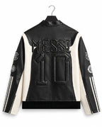 Lionel Messi Football Black Leather Biker Jacket