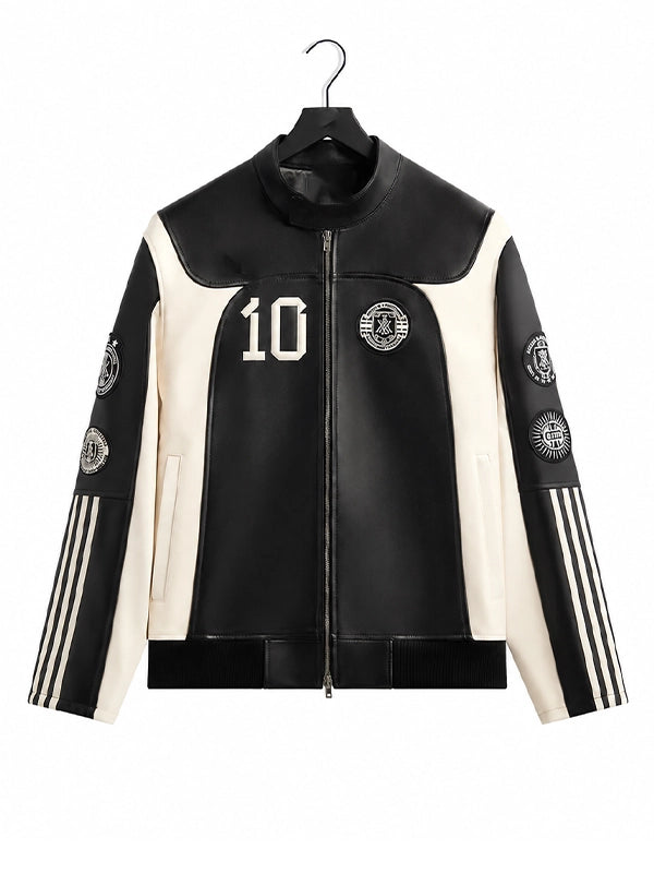 Lionel Messi Football Black Leather Biker Jacket