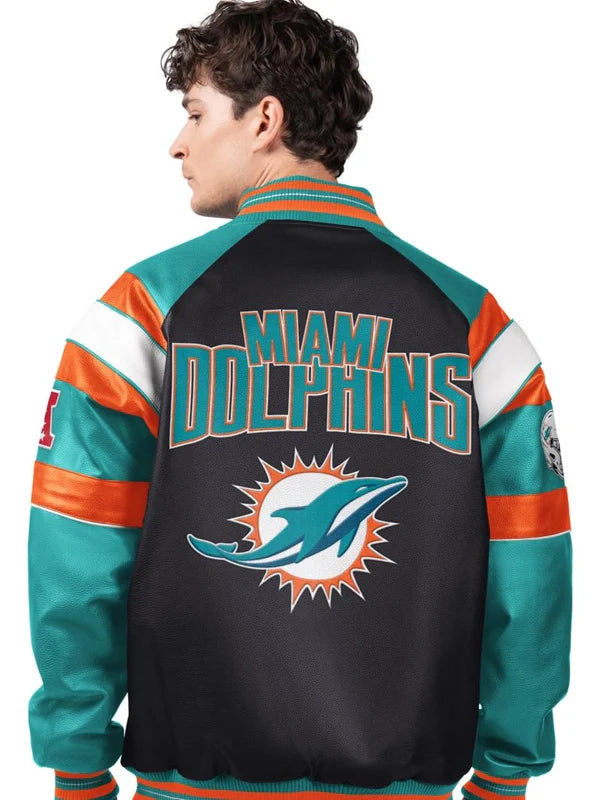 Miami Dolphins Leather Jacket For Sale