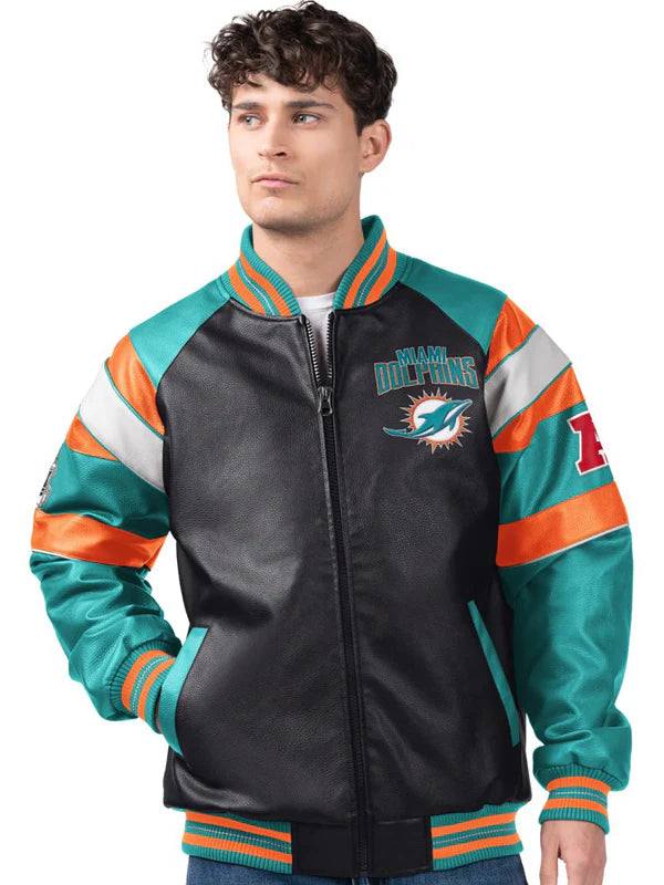 Miami Dolphins Leather Jacket