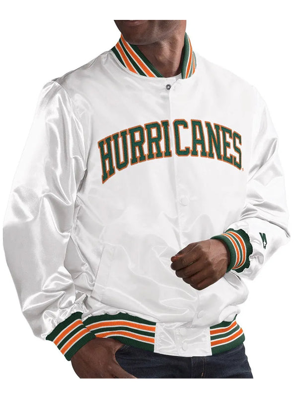 Miami Hurricanes Bomber Satin Jacket
