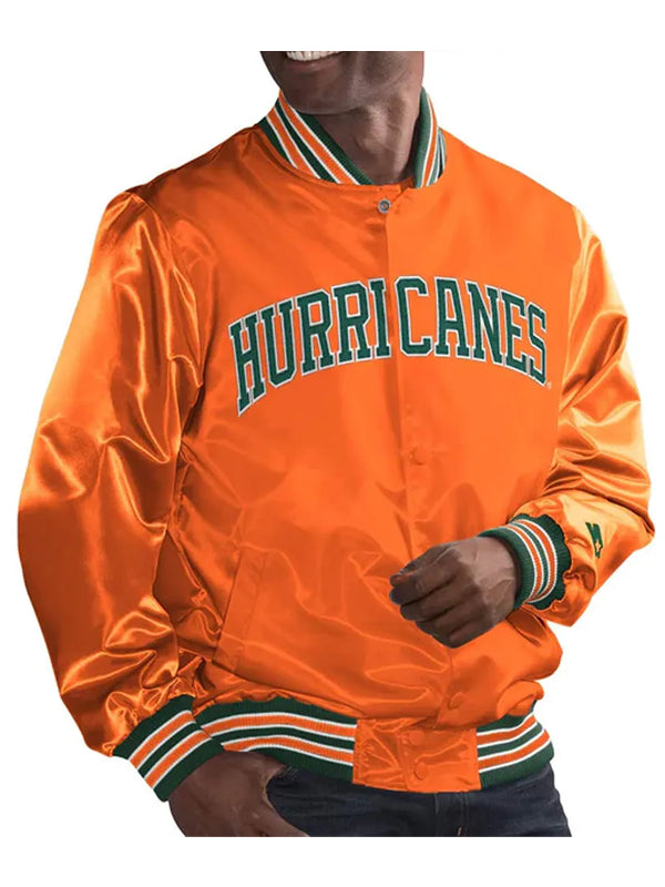 Miami Hurricanes Bomber Satin Jacket