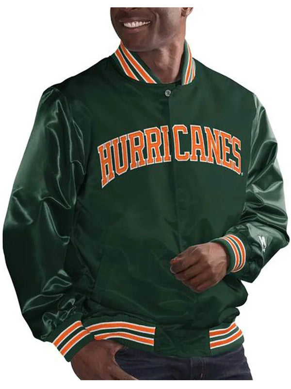 Miami Hurricanes Bomber Satin Jacket