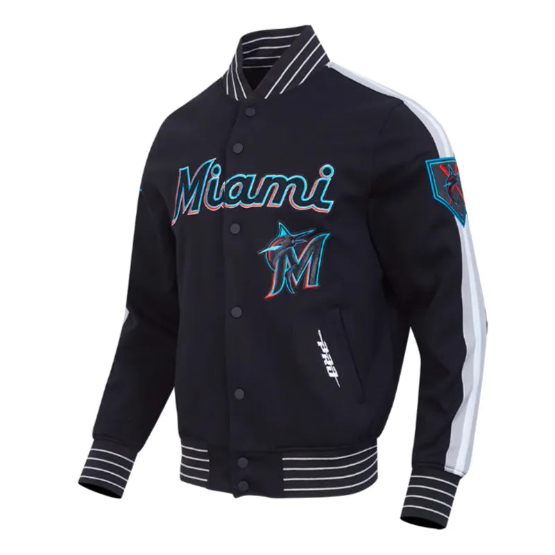 Miami Marlins Current Logo Game Day Black Jacket For Men