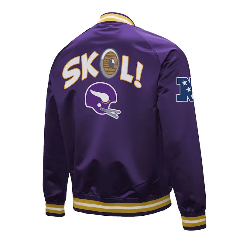 Minnesota Vikings Double Down Purple Satin Jacket For Sale