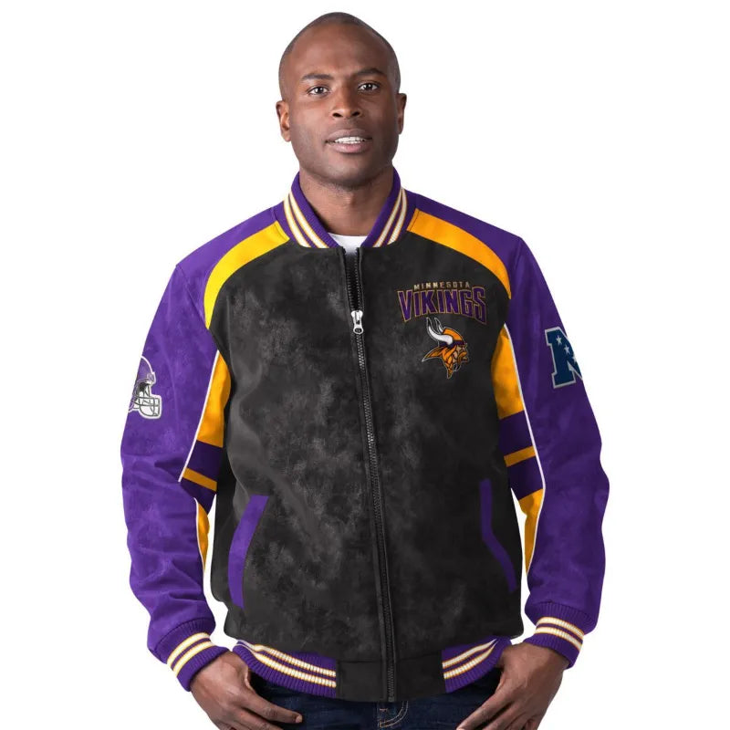 Minnesota Vikings Suede Jacket For Men