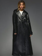 Missguided Leather Trench Coat