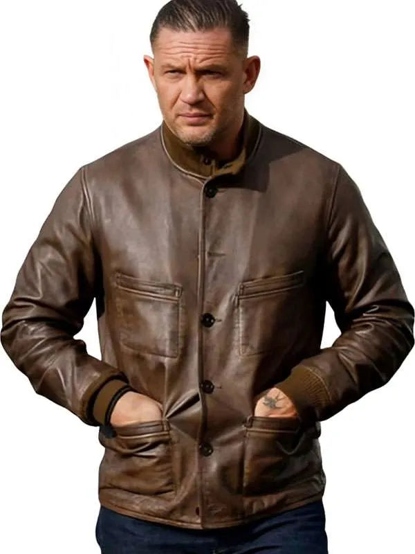 Mobland S02 Tom Hardy Brown Leather Jacket