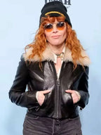 Free Leonard Peltier 2025 Natasha Lyonne Black Leather Jacket