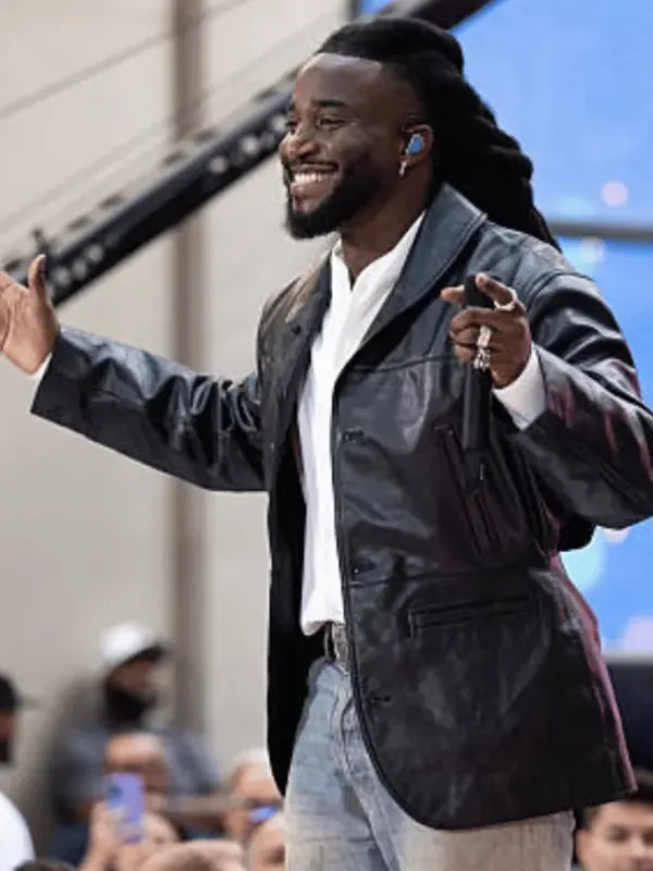 NBC S Today 2026 Shaboozey Black Leather Blazer