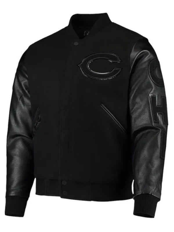 NFL-Chicago-Bears-Black-Varsity-Bomber-Jacket