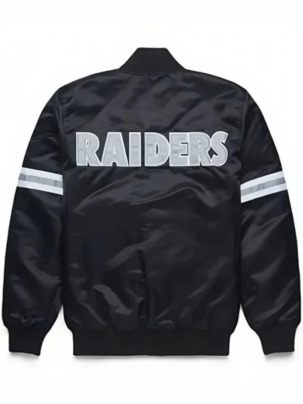 NFL-Starter-Las-Vegas-Raiders-Black-Satin-Bomber-Jacket